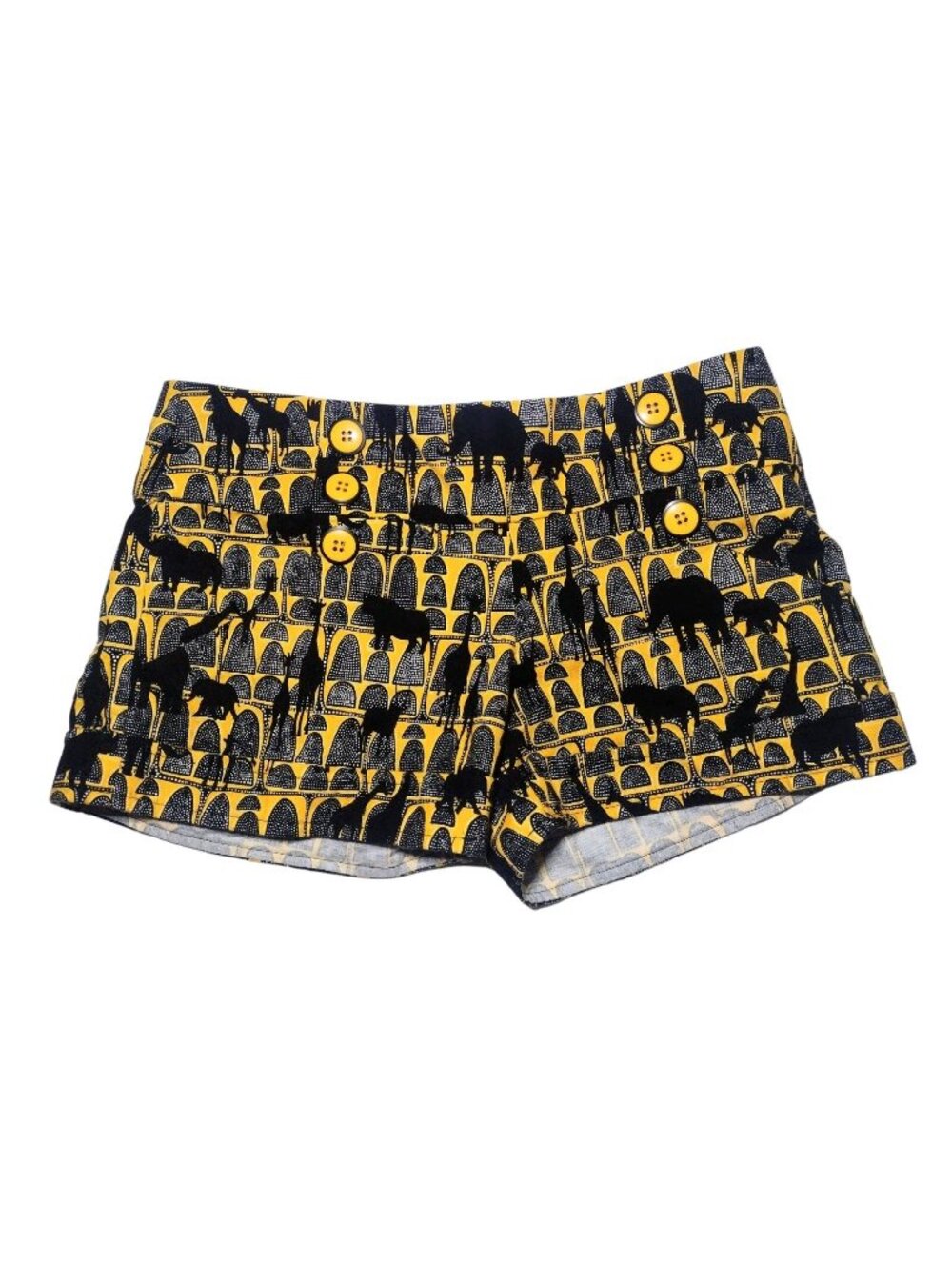 Lotta Stensson Low Rise Linen Shorts 2 Stretch Pocket Safari Animal Nautical USA
